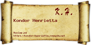 Kondor Henrietta névjegykártya