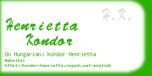 henrietta kondor business card